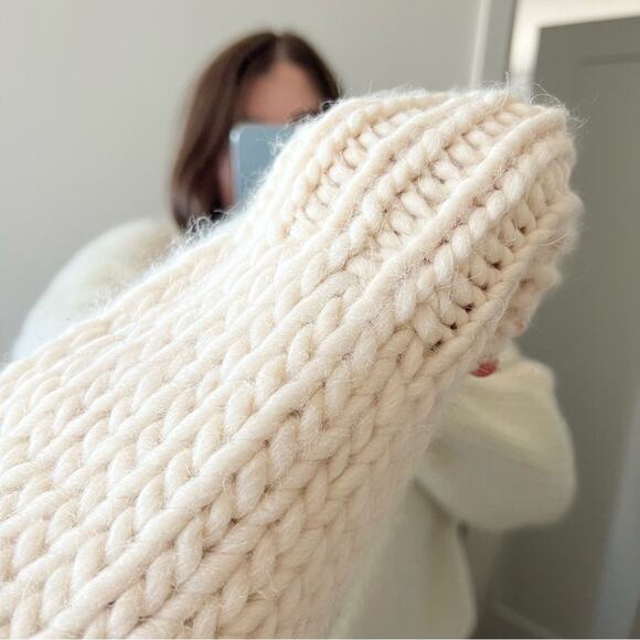 Mother Soul Serenade Criss Cross Chunky Knit Pullover Jumper Sweater Size Medium - Picture 3 of 12